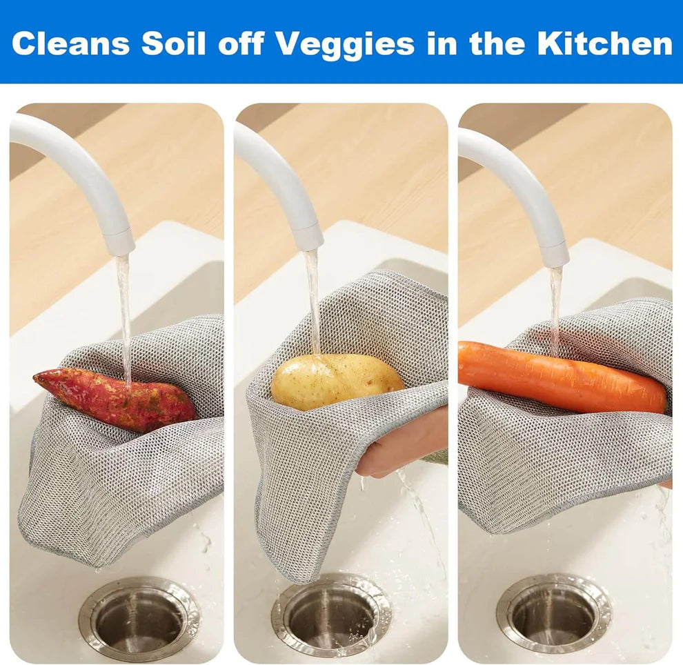 Multipurpose Wire Dishwashing Rags for Wet and Dry (5 Pcs)