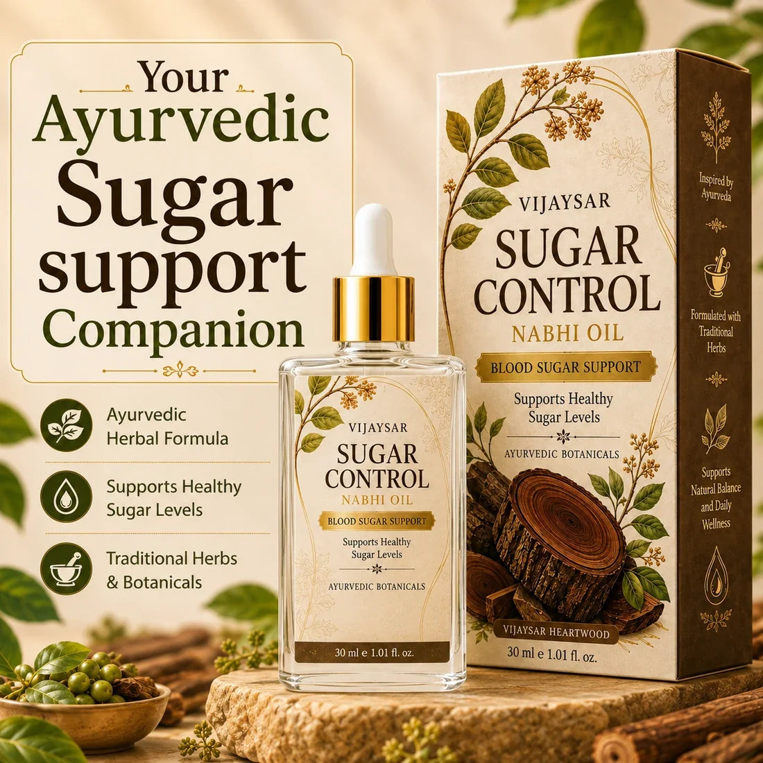 Vijaysar Sugar Nabhi Oil - Natural Blood Sugar Management