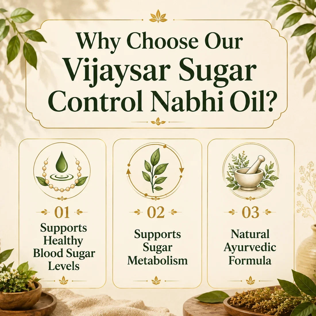 Vijaysar Sugar Nabhi Oil - Natural Blood Sugar Management